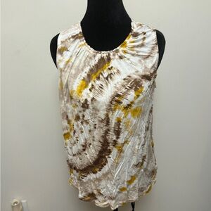 2 piece set Sleeveless Tie-Dye Tank Top With Matching Pants